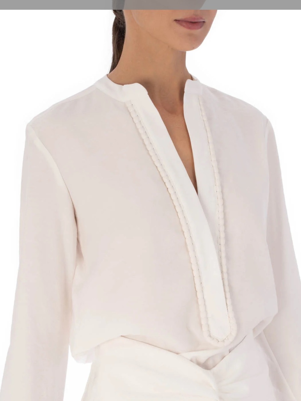 NWT SZ XS Silvia Tscherassi Shera White Tunic Blouse